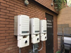 Inverter devices attached to UUFR solar array