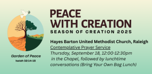 Flyer for “Peace with Creation” event