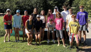 Group photo of Hayes Barton Youth Group - approximately 16 students