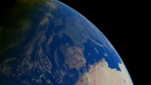 earth from space with focus on area of Spain, western Europe, and Northern Africa